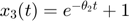 $x_3 (t)=e^{-\theta_2 t}+1$
